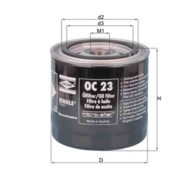 NEUTRO.jpg Filtro olio OC 23 KNECHT per VW FORD TOYOTA FIAT NISSAN VOLVO CHRYSLER SAAB MG