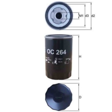 NEUTRO.jpg Filtro olio OC 264 KNECHT per AUDI VW SEAT SKODA