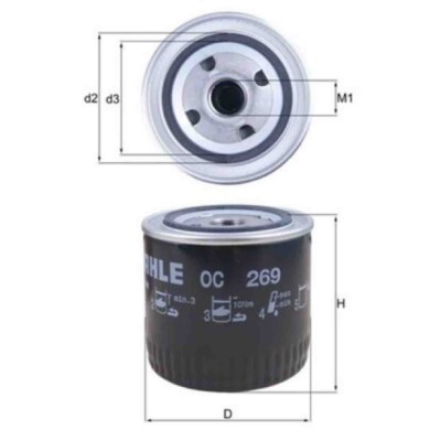 NEUTRO.jpg Filtro olio OC 269 KNECHT per HONDA ROVER