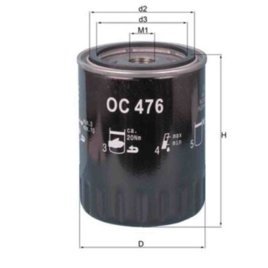 NEUTRO.jpg Filtro olio OC 476 KNECHT per JEEP HYUNDAI KIA