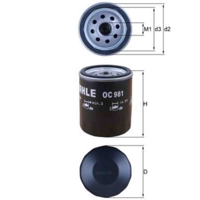 NEUTRO.jpg Filtro olio OC 981 KNECHT per SEAT JEEP SKODA ROVER SAAB SUBARU DODGE AC AUSTIN