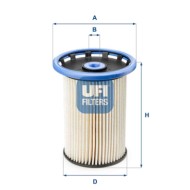 Filtro carburante 26.025.00 UFI per VW PORSCHE