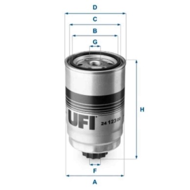 NEUTRO.jpg Filtro carburante 24.123.00 UFI per HYUNDAI KIA