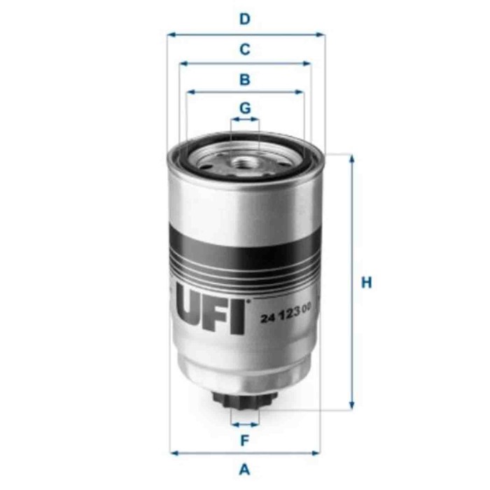 NEUTRO.jpg Filtro carburante 24.123.00 UFI per HYUNDAI KIA