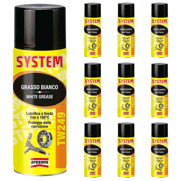 4249_1.jpg Grasso Spray Arexons System Tw249 Lubrificante Parti Metalliche Kit Promo 10 Pezzi X 400ml