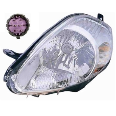 FIAT GRANDE PUNTO 1 SERIE 2005-2009.jpg Proiettore Sinistro H4 Elettrico Cromato Per Fiat Grande Punto Dal 2005 Al 2009