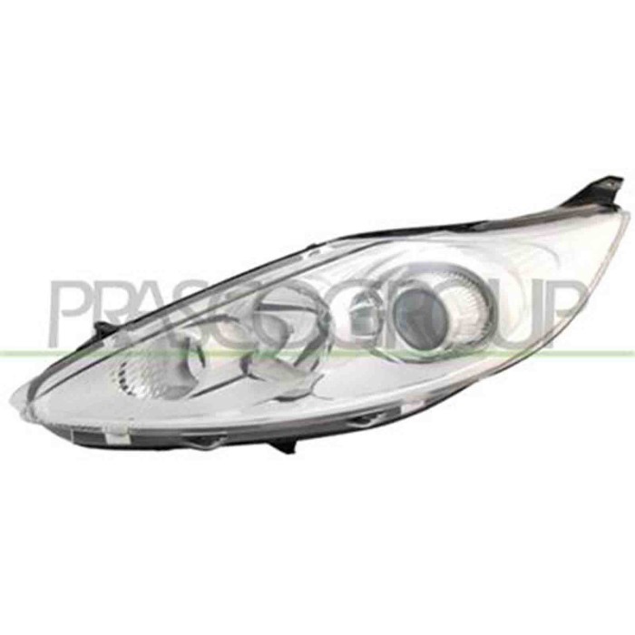 FORD FIESTA 2008-2012.jpg Proiettore Sinistro H1+h7 Elettrico Cromato Per Ford Fiesta Mk Vi Dal 2008 Al 2012