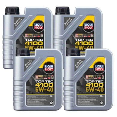 9510_3.jpg Liquimoly Top Tec 4100 Olio Motore 5w40 Alta Qualita Per Motori Diesel E Benzina. Acea C3 Api Sn. Confezione Kit Prom