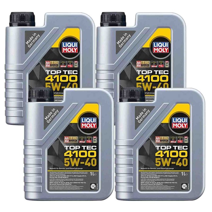 9510_3.jpg Liquimoly Top Tec 4100 Olio Motore 5w40 Alta Qualita Per Motori Diesel E Benzina. Acea C3 Api Sn. Confezione Kit Prom