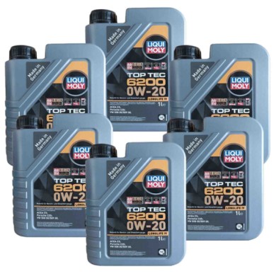 LIQUI3.jpg Liqui Moly 20787 Olio Motore Top Tec 6200 0w20 Acea C5 Longlife Iv Confezione Da 6 Litri