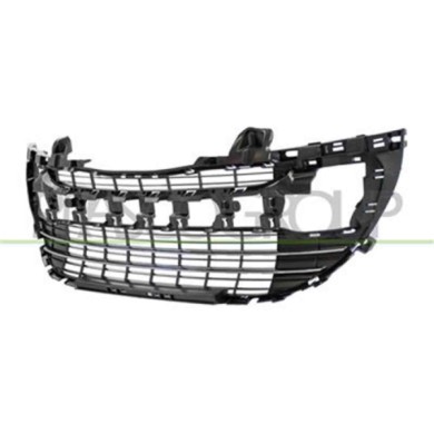 PG4242110_1.JPG Griglia Centrale Paraurti Nera Con Modanatura Cromata Per Peugeot 308 (t7) Dal 2007 Al 2011