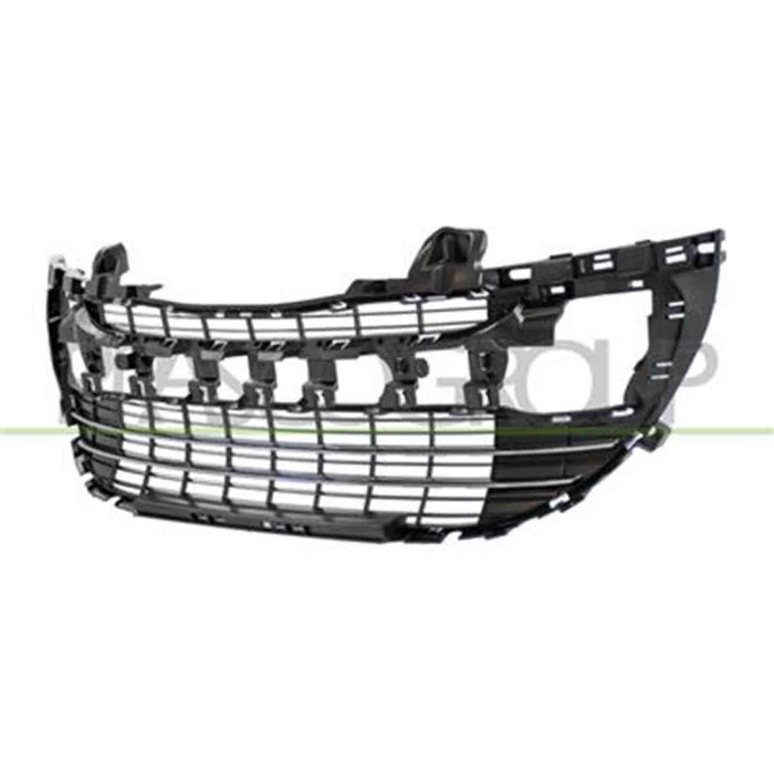 PG4242110_1.JPG Griglia Centrale Paraurti Nera Con Modanatura Cromata Per Peugeot 308 (t7) Dal 2007 Al 2011