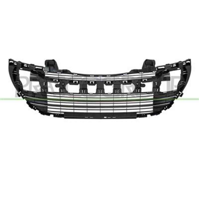 PG4242110_2.JPG Griglia Centrale Paraurti Nera Con Modanatura Cromata Per Peugeot 308 (t7) Dal 2007 Al 2011