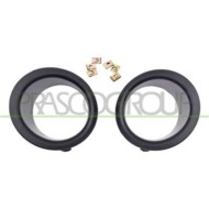 Kit Cornici Fendinebbia Nere Goffrate (destra+sinistra) Per Peugeot Partner Dal 2003 Al 2008