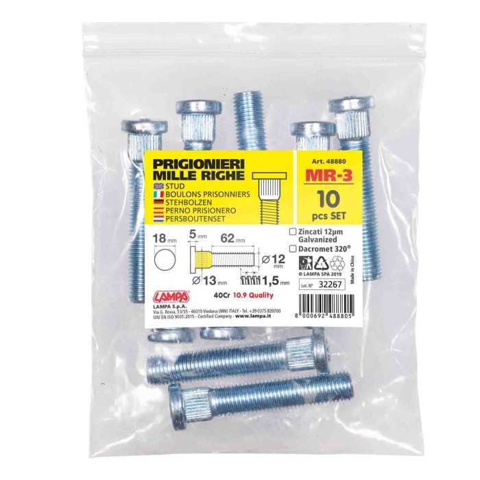 48880-S-01.JPG Set 10 Prigionieri Mille Righe Mr3 Busta Bulloneria Distanziali Ruota