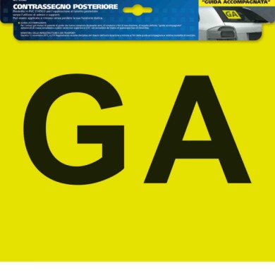 65360-A-01.JPG Contrassegno Ga (guida Accompagnata) Posteriore Contrassegni Targhe E Contrassegni