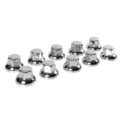 97970-S-03.JPG Boater Set 10 Copribulloni Testa Piatta In Acciaio Inox Ø 32 Mm Cromo Boater Chrome Copribulloni Camion