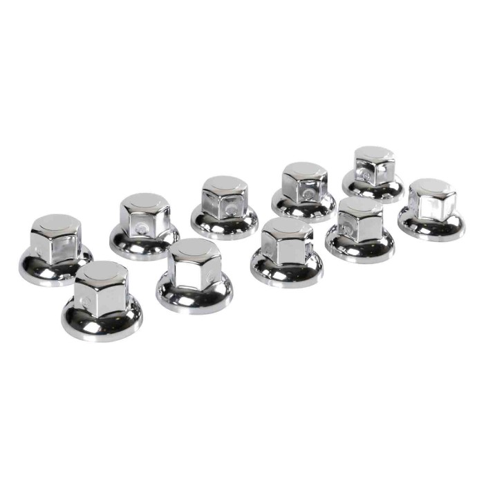 97970-S-03.JPG Boater Set 10 Copribulloni Testa Piatta In Acciaio Inox Ø 32 Mm Cromo Boater Chrome Copribulloni Camion
