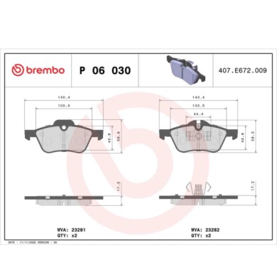 P06030_2.JPG Kit pastiglie freno, Freno a disco P 06 030 BREMBO per MINI