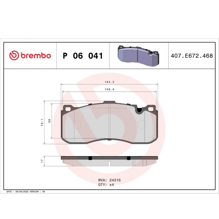 P06041_2.JPG Kit pastiglie freno, Freno a disco P 06 041 BREMBO per BMW MINI