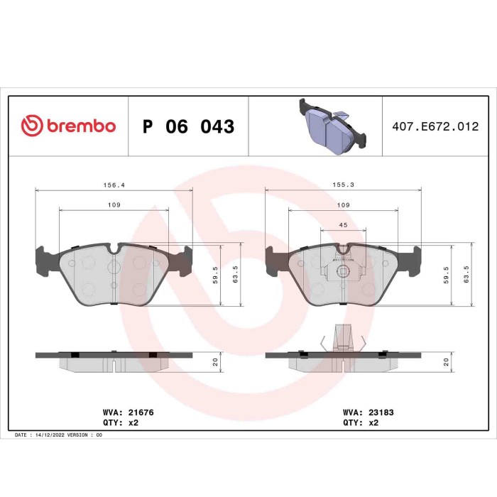 P06043_2.JPG Kit pastiglie freno, Freno a disco P 06 043 BREMBO per BMW MG WIESMANN