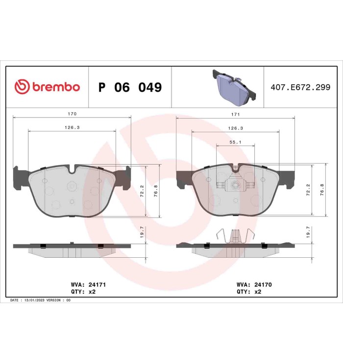 P06049_2.JPG Kit pastiglie freno, Freno a disco P 06 049 BREMBO per BMW