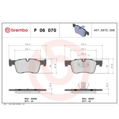 P06070_2.JPG Kit pastiglie freno, Freno a disco P 06 070 BREMBO per BMW
