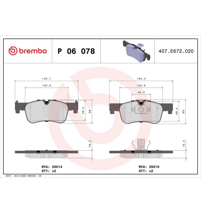 P06078_2.JPG Kit pastiglie freno, Freno a disco P 06 078 BREMBO per BMW