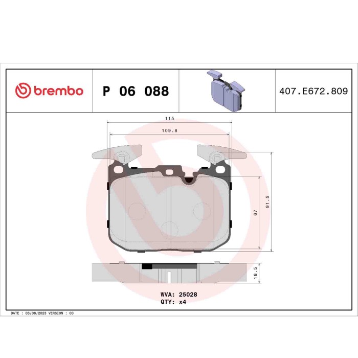 P06088_2.JPG Kit pastiglie freno, Freno a disco P 06 088 BREMBO per BMW