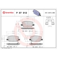 P07012_2.JPG Kit pastiglie freno, Freno a disco P 07 012 BREMBO per OPEL
