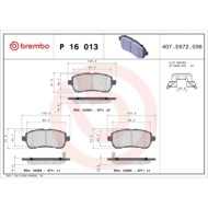 P16013_2.JPG Kit pastiglie freno, Freno a disco P 16 013 BREMBO per FORD SUZUKI MAZDA SUBARU