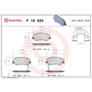 P18025_2.JPG Kit pastiglie freno, Freno a disco P 18 025 BREMBO per HYUNDAI KIA