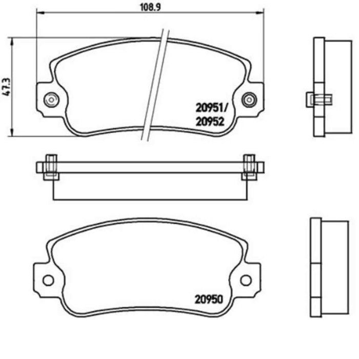 P23013_2.JPG Kit pastiglie freno, Freno a disco P 23 013 BREMBO per FIAT SEAT LANCIA