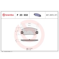 P23032_2.JPG Kit pastiglie freno, Freno a disco P 23 032 BREMBO per FIAT LANCIA