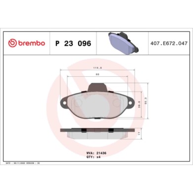 P23096_2.JPG Kit pastiglie freno, Freno a disco P 23 096 BREMBO per FIAT LANCIA