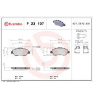 P23107_2.JPG Kit pastiglie freno, Freno a disco P 23 107 BREMBO per FORD FIAT