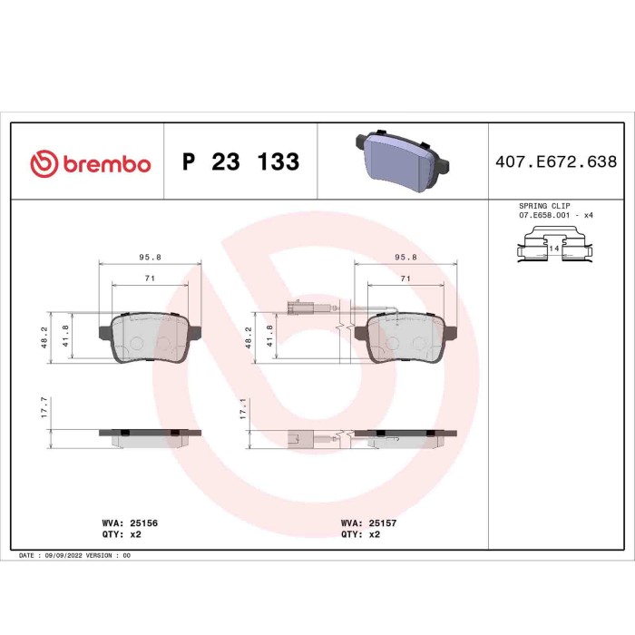 P23133_2.JPG Kit pastiglie freno, Freno a disco P 23 133 BREMBO per ALFA ROMEO