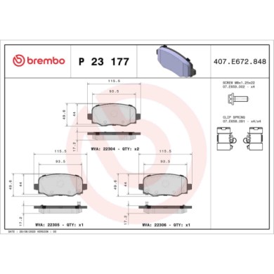P23177_2.JPG Kit pastiglie freno, Freno a disco P 23 177 BREMBO per FIAT JEEP ALFA ROMEO