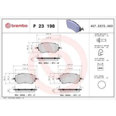 P23198_2.JPG Kit pastiglie freno, Freno a disco P 23 198 BREMBO per FIAT