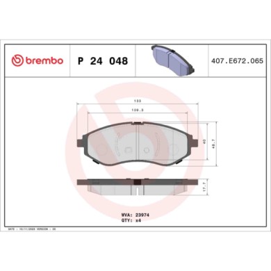 P24048_2.JPG Kit pastiglie freno, Freno a disco P 24 048 BREMBO per CHEVROLET DAEWOO