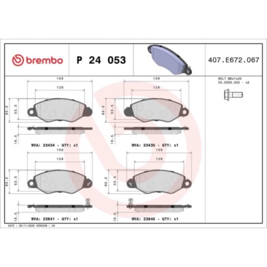 P24053_2.JPG Kit pastiglie freno, Freno a disco P 24 053 BREMBO per FORD