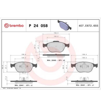 P24058_2.JPG Kit pastiglie freno, Freno a disco P 24 058 BREMBO per FORD