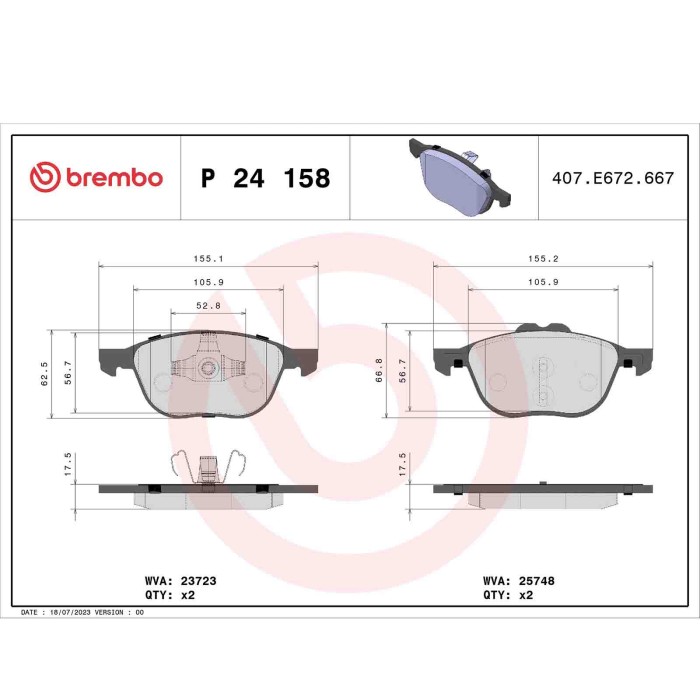 P24158_2.JPG Kit pastiglie freno, Freno a disco P 24 158 BREMBO per FORD