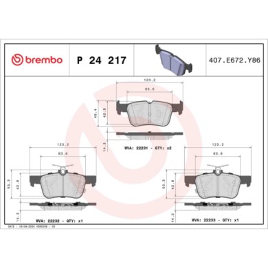 P24217_2.JPG Kit pastiglie freno, Freno a disco P 24 217 BREMBO per FORD