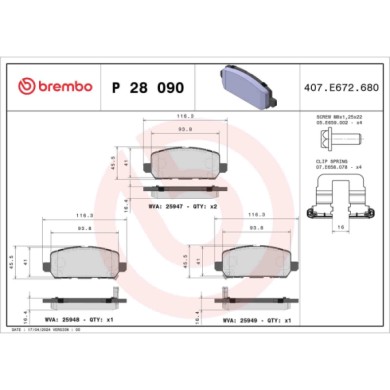 P28090_2.JPG Kit pastiglie freno, Freno a disco P 28 090 BREMBO per HONDA