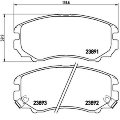 P30018_2.JPG Kit pastiglie freno, Freno a disco P 30 018 BREMBO per HYUNDAI KIA