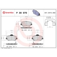 P30070_2.JPG Kit pastiglie freno, Freno a disco P 30 070 BREMBO per HYUNDAI KIA