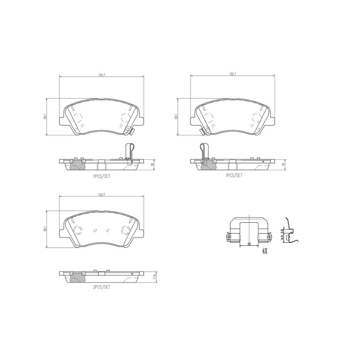 P30098_2.JPG Kit pastiglie freno, Freno a disco P 30 098 BREMBO per HYUNDAI KIA