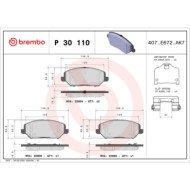 P30110_2.JPG Kit pastiglie freno, Freno a disco P 30 110 BREMBO per HYUNDAI KIA