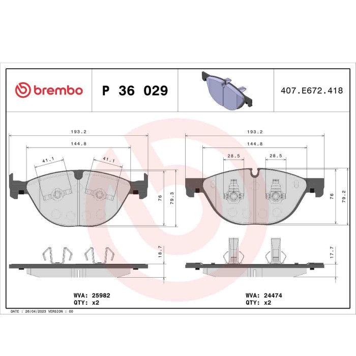 P36029_2.JPG Kit pastiglie freno, Freno a disco P 36 029 BREMBO per JAGUAR